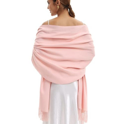 Pashmina Scarf and Shawl - Soft Women Pashminas Wrap for Wedding Evening Party dresses - color: Baby Pink