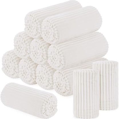 Buryeah 12 Pcs Flannel Throw Blanket Bulk 50 x 60 in Sleepover Blanket Outdoor Wedding Throw Lightweight, Oeko-tex Standard 100 Certified for Sofa Homeless Gifts (Cream White) - color: Cream White