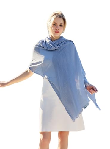 Pashmina Shawl Party Wraps Evening Dress Bridesmaid Long Cotton Scarves for Wedding - color: Blue Grey 31