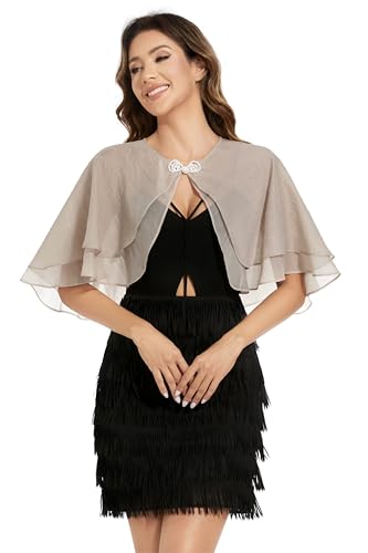 Women's Sheer Tencel Shawls and Wraps for Evening Dresses Soft Wedding Cape Lightweight Bridesmaid Scarves Cover Up - color: Camel