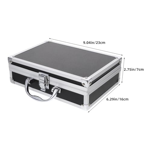 Yardwe Aluminum Tool Box Portable Hard Shell Briefcase Multi-Functional Carrying Case for Small Tools Electronics Travel Organizer 9.06X6.29X2.75 Inches