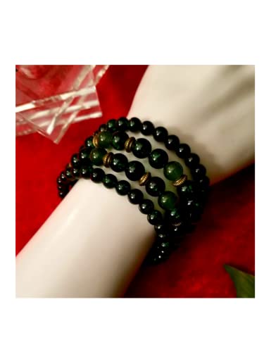 Handmade Beaded Cuff Bracelet - color: green