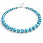 Sheplus 925 Sterling Silver Genuine Turquoise Beaded Necklace for Women,15.5-18 Inch Adjustable Choker Natural Blue Stone Jewelry, Dainty Western Gift for Her