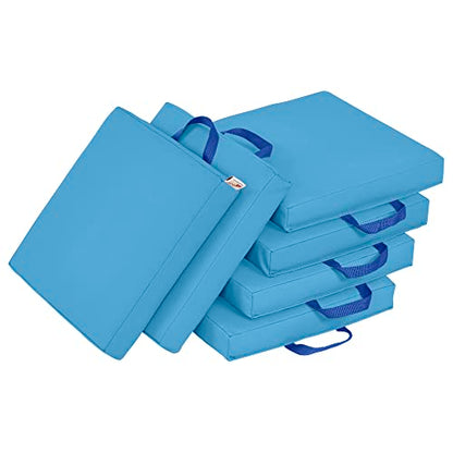 ECR4Kids SoftZone Floor Cushions, Square, Flexible Seating, French Blue, 6-Piece - color: French Blue