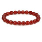 Keleny Gem Semi Precious Gemstones 8mm Round Beads Crystal Stretch Bracelets 7 Inch Unisex - color: AA Grade Dyed Red Agate