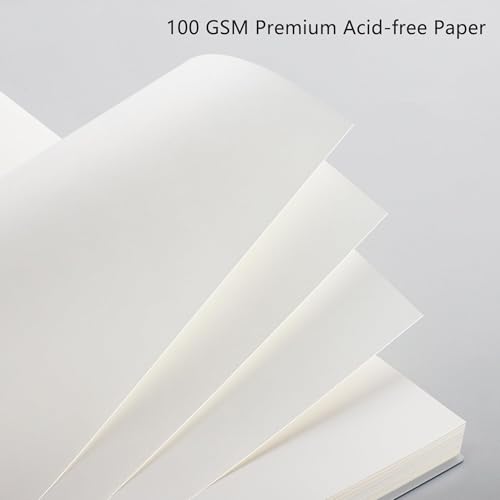 RETTACY Blank Journal Notebook, 3-Pack, 160 Pages per Pack, A5 Medium Size (5.7'' × 8.3''), 100 GSM Thick Paper, Spiral-bound, Flexible Plastic Cover, for Sketching, Drawing, Painting