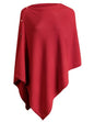 PULI Women's Versatile Knitted Shawls Scarf Poncho Sweater with Buttons Lightweight Spring Summer Fall Wraps - color: A-red