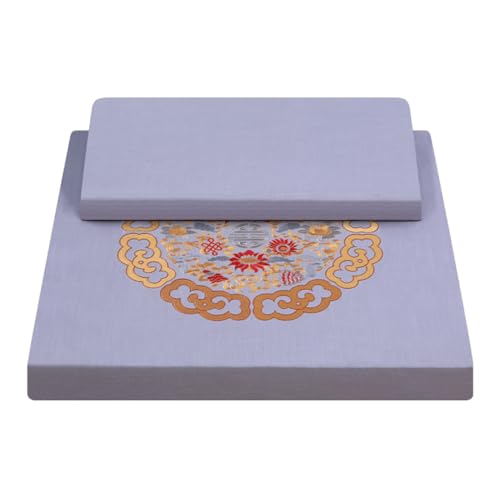 Square Meditation Cushion Mat Set with Washable Cotton Linen Cover, Larger Thick Yoga Mat Bolster Floor Pillows Seating for Adults Upgraded Meditation Accessories grey-60 * 5cm - color: Gray, size: 60*5cm