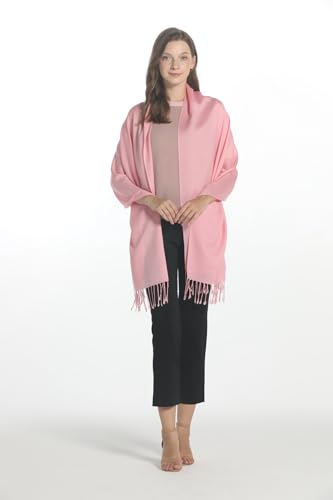 EURKEA Women's Scarf Pashmina Silky Soft Shawls Wraps Stole for Evening, Wedding and Gift - color: Peony