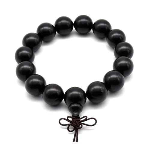 Zen Dear Unisex Natural Ebony Wood Buddhist Prayer Bead Necklace Bracelet Tibetan Prayer Mala Beaded Black - style: 15mm 15beads