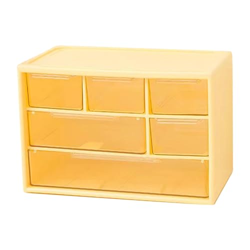 3-Tier Desktop Drawer Organizer, 6-Grid Storage Box for Jewelry, Makeup, Small Items, Clear Plastic Drawers for Desk Organization
