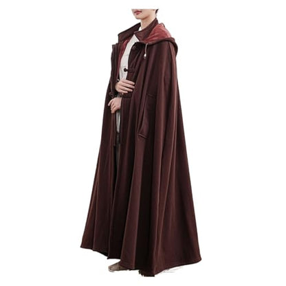 Meditation Hooded Cloak Coat Women Men Unisex Loose-Fit Prayer Robe Plush Comfortable Warm Clothing - color: Coffee, size: Medium