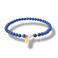 4mm Natural Gemstone Beads Stretch Bracelet for Women, With Freshwater Pearls, Energy Gem Birthday Gift for Her 7.2” - color: Lapis Lazuli