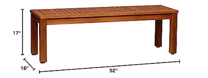 Amazonia Aster Backless Patio Eucalyptus Wood | Ideal for Outdoors and Indoors, 53", Brown Bench
