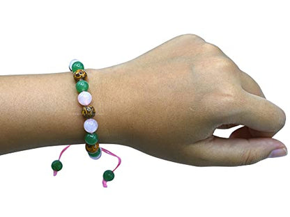 Amazing Gemstone Bracelet for New Mom Manifestation - Green Aventurine Mariyam Jasper Rose Quartz Bracelet Set for Men Women Healing Calming Anxiety Stress Relief Gifts Pulseras Para Hombres Mujer - color: New Moms