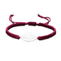 Lotus Symbol Bracelet for Women - Adjustable Cord, Silver Pendant, Spiritual Jewelry Gift - style: Maroon Red