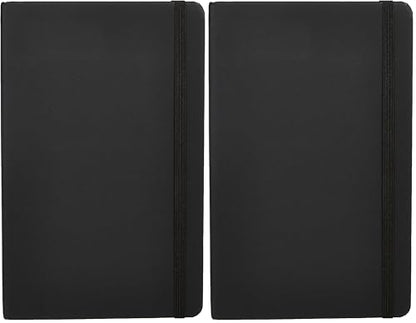 Amazon Basics Classic Grid Notebook for Writing and Note Taking, Hardcover, Graph Ruled, 240 Pages, 5" x 8.25", Black (Pack of 2) - size: 2 Pack, style: Grid