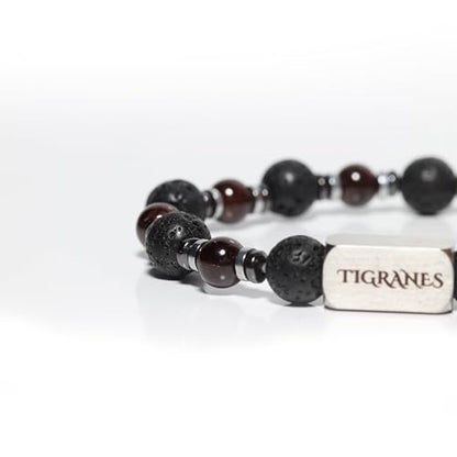 Tigranes Premium Natural Stone Bracelet Collection – Handmade Gemstone Jewelry in Luxury Branded Gift Box - style: Red Garnet