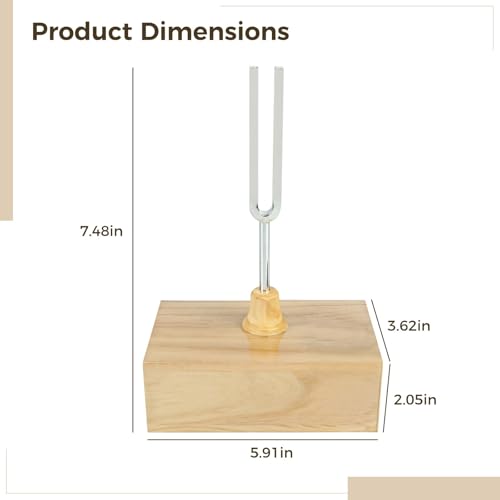 512 Hz Sound Tool with Wooden Resonance Chamber, Tuning Fork Instrument for Meditation and Yoga Practice
