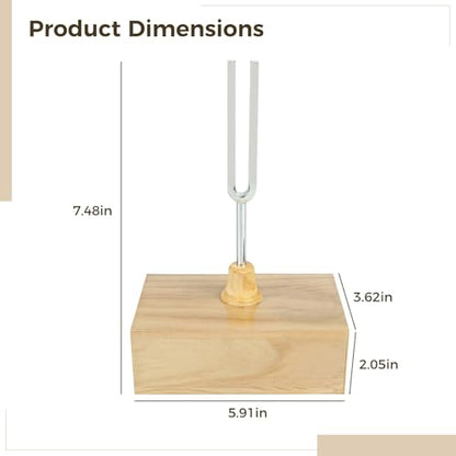 512 Hz Sound Tool with Wooden Resonance Chamber, Tuning Fork Instrument for Meditation and Yoga Practice