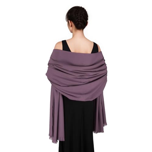 Pashmina shawls and wraps for Evening Dresses Scarf for Women Winter Shawl Wraps for Women Weedings - color: Purple