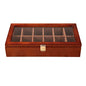 Solid Wood Storage Box with 12 Compartments & Glass Sunroof - Versatile Organizer for Home, Office, Crafts & Toys - Stylish, Durable & Space-Saving Solution - size: red