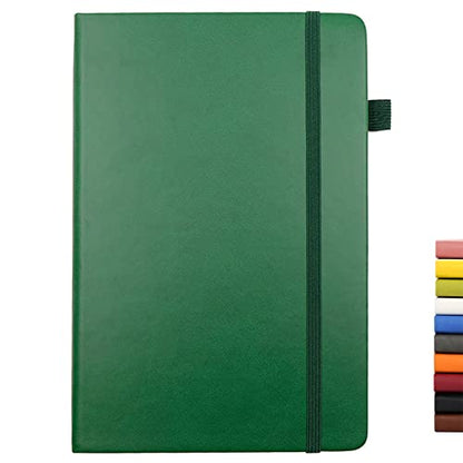 Lined Journal Notebooks with Pen Loop, Hardcover Notebook Journal for Work, 100Gsm Premium Thick Paper with Inner Pocket, Medium 5.7"x8.4", （Dark-Green, Ruled） - color: Dark-green