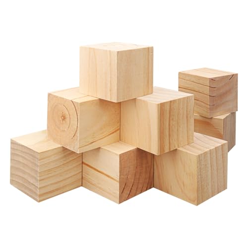 8 Pack Wooden Cubes for Crafts – 3 Inch Craft Quality Wood Cubes, Wood Blocks for Crafts Perfect for DIY Crafts and Art Projects, Unfinished Wood Cubes for DIY Project（Not a Toy） - size: 8 Pack 3 Inch