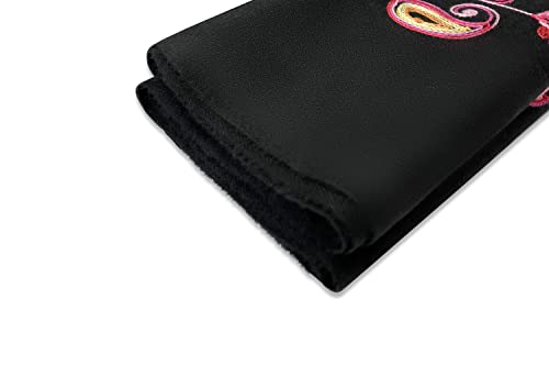 Urban CoCo Women's Embroidered Oversize Tassel Shawl Scarf Wraps for Women - color: #1-black