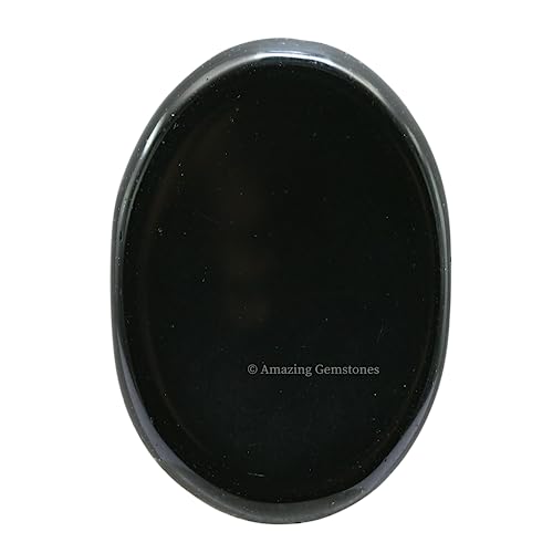 Amazing Gemstone Black Obsidian Worry Stone, Healing Crystals - Piedra Crystal Fidget for Gift, Meditation, Calming, Relaxation, Stress Relief - color: Black Obsidian