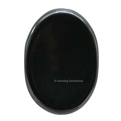 Amazing Gemstone Black Obsidian Worry Stone, Healing Crystals - Piedra Crystal Fidget for Gift, Meditation, Calming, Relaxation, Stress Relief - color: Black Obsidian