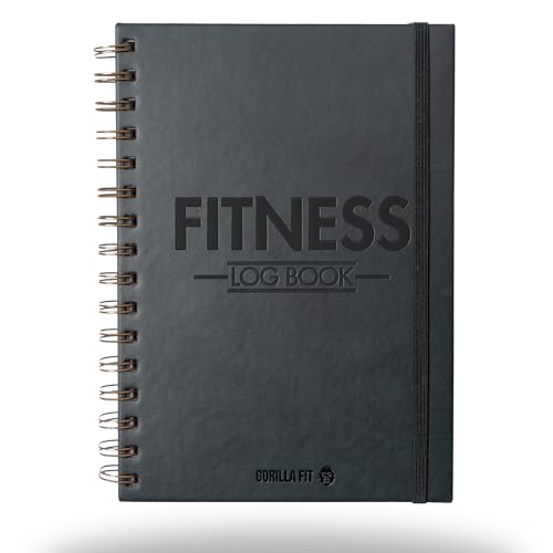 Gym Workout Journal (A5) - Hardback Leather PU Workout Tracker (128 Workouts) - Set Goals & Track Progress | Premium Fitness Journal & Log Book by Gorilla Fit