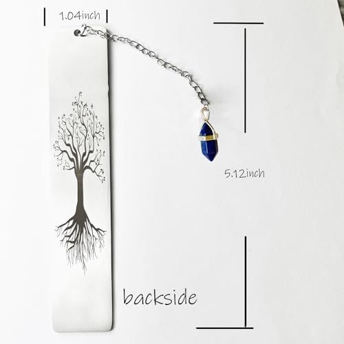 Third Eye Chakra Book Mark - Lapis Lazuli Double-Terminated Pendant & Intuitive Affirmation, Collectible 7-Chakra Set for Spiritual Healing & Inner Vision Tower Book - color: Chakra 6