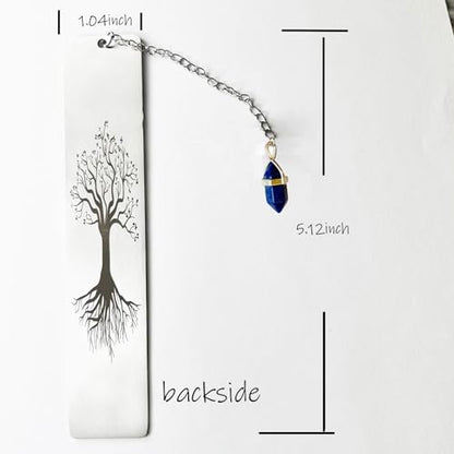 Third Eye Chakra Book Mark - Lapis Lazuli Double-Terminated Pendant & Intuitive Affirmation, Collectible 7-Chakra Set for Spiritual Healing & Inner Vision Tower Book - color: Chakra 6