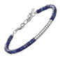 SAMYA Heshi Beaded Bracelet for Men, 4×2mm Natural Black Onyx/Tiger Eye/African Turquoise Beads, Adjustable Fit for 6.5”–8.0” Wrist with Stainless Steel Clasp - style: Lapis Lazuli