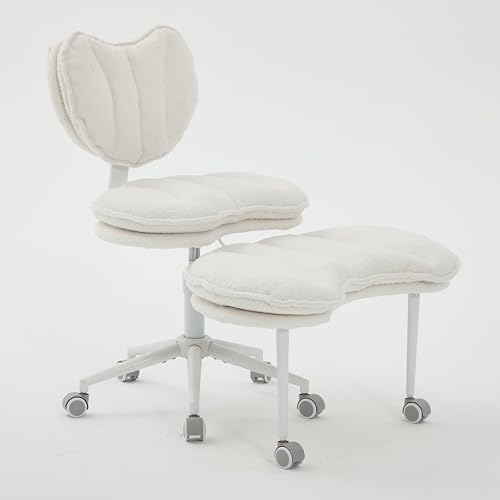 Meditation Chair with Wheels, Ergonomic Criss Cross Chair, Adjustable ADHD Floor Sitting Chair, Swivel Cross Legged Office Chair with High Back, Kneeling Posture Chair, Comfortable Fabric（Beige） - color: （fabric）beige