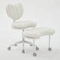 Meditation Chair with Wheels, Ergonomic Criss Cross Chair, Adjustable ADHD Floor Sitting Chair, Swivel Cross Legged Office Chair with High Back, Kneeling Posture Chair, Comfortable Fabric（Beige） - color: （fabric）beige