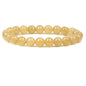 Keleny Gem Semi Precious Gemstones 8mm Round Beads Crystal Stretch Bracelets 7 Inch Unisex - color: Yellow Quartite