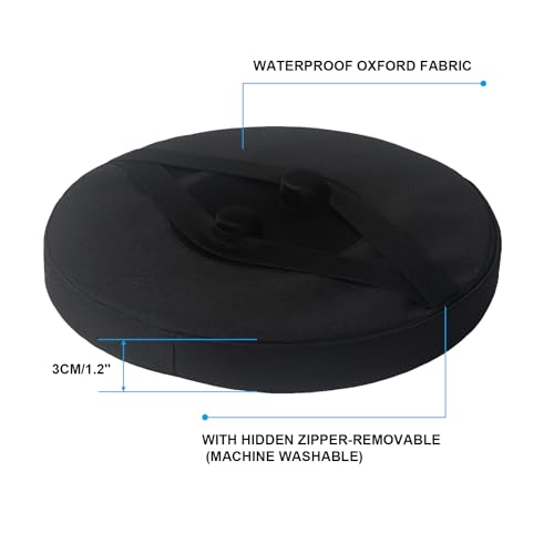Telescopic Stool Cushion, Round Thickened Folding Stool Seat Cushion with Memory Foam for Retractable Camping Stool (Black)(Not Include Stool) (1 Pack) - style: 1PCS