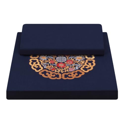 Square Meditation Cushion Mat Set with Washable Cotton Linen Cover, Larger Thick Yoga Mat Bolster Floor Pillows Seating for Adults Upgraded Meditation Accessories blue-60 * 5cm - color: Blue, size: 60*5cm