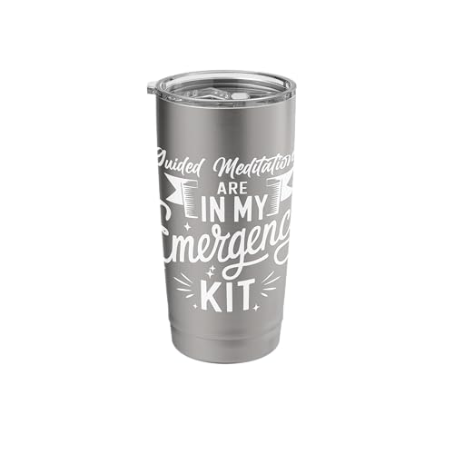 Emergency Kit for Guided Meditations Design Stainless Steel Insulated Tumbler - color: Brushed Steel