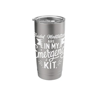 Guided Meditations in Emergency Kit Stainless Steel Insulated Tumbler - color: Brushed Steel