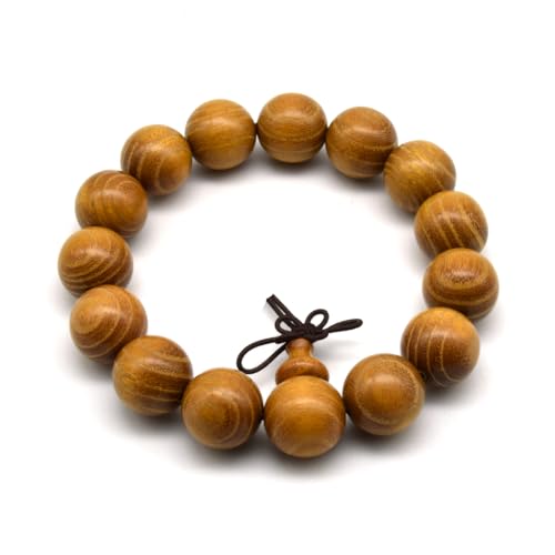 Zen Dear Natural Golden Sandalwood Mexican Bocote Mala Prayer Bead Bracelet Link Wrist Necklace Mala Beads - style: 15mm 15 beads