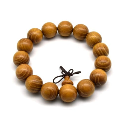 Zen Dear Natural Golden Sandalwood Mexican Bocote Mala Prayer Bead Bracelet Link Wrist Necklace Mala Beads - style: 15mm 15 beads