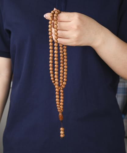 FAZOVIN 108 Beads 10 mm Mala Beads Bracelet for Men, Wutai Mountain Natural Wood Meditation Prayer Necklace