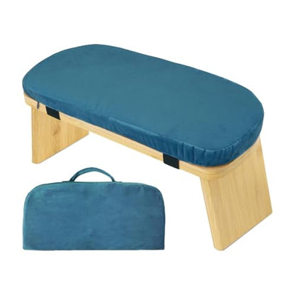 Meditation Bench, Bench for Home, Stable, Stool, Bamboo, Stable for Kneeling Or Sitting, Meditation Stool, Knee Stool, Blue