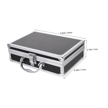 Beaupretty Handheld Aluminum Tool Case Multi Functional Briefcase with Capacity Storage for Home Office Travel Durable Hard Shell Design Convenient Carry Handle Black