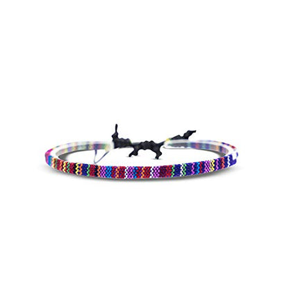 Made by Nami 2 Pcs Boho Surfer Bracelets for Women and Men Waterproof and Adjustable Braided Bracelets Set of 2 for Ethnic Hippie Style - color: Turquoise & Deep Multi