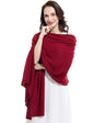 Soft Cashmere Blend Wrap Chic Scarf Stole for Women Wayfarer Travel Extra Large 87"x28" - color: Burgundy