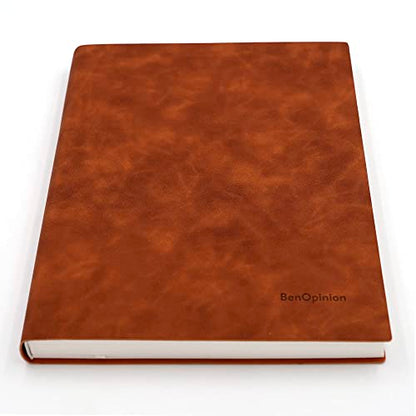 Large Lined Notebook Journal for Writing, Soft Faux Leather Cover, 100GSM Papers, 320 Pages, A4 8.4x11.4 inches Note Book for Work Men Business (Brown,Ruled) - color: Brown,Ruled